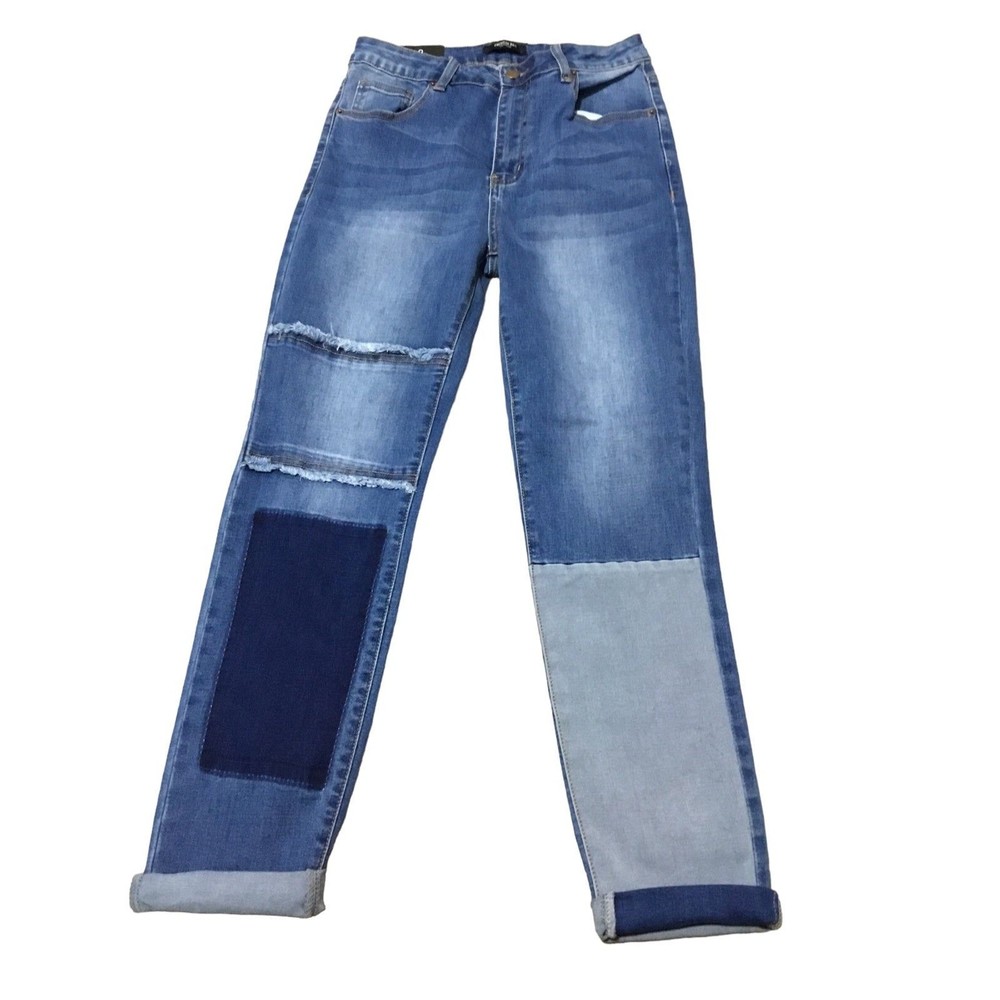 American Bazi High Rise Patched Jeans Size 9 NWT